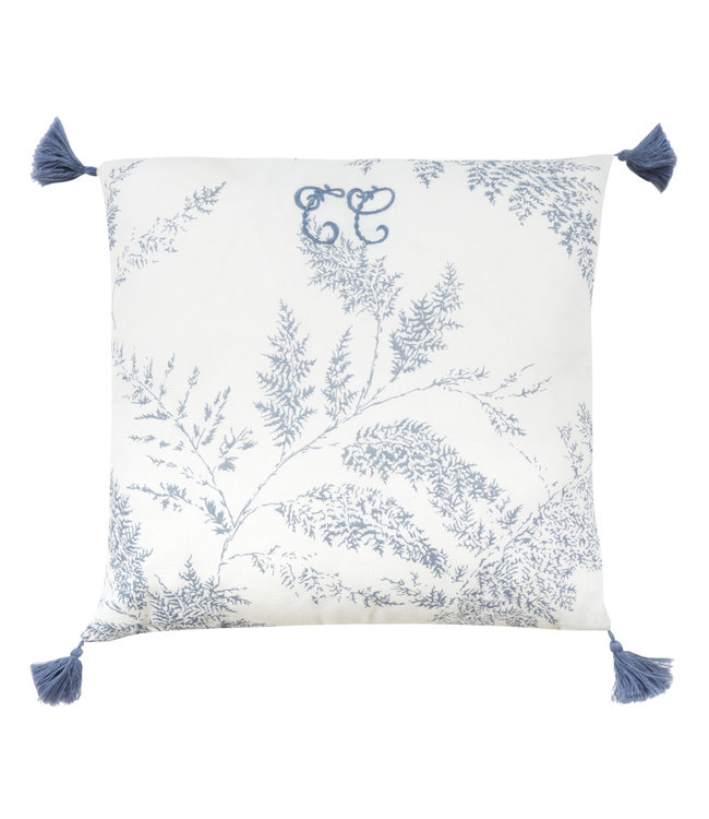 Tartine et Chocolat Tartine et Chocolat - Feuillage omkeerbaar kussen  35 x 35 cm - blue