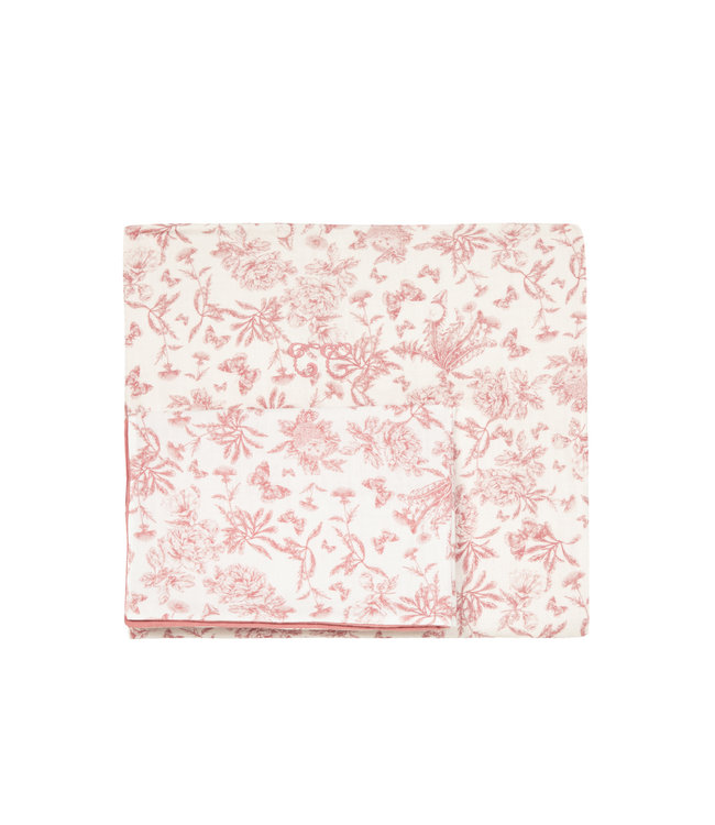 Tartine et Chocolat Tartine et Chocolat - Toile de Jouy Quilt cover 140 x 90 cm  - Peach
