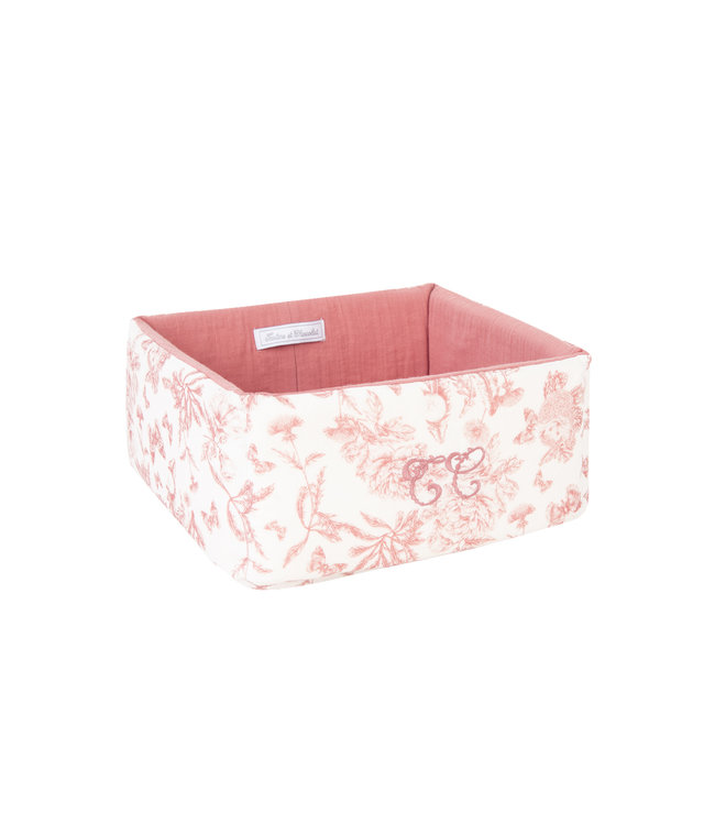 Tartine et Chocolat Tartine et Chocolat - Toile de Jouy Nursery basket 25 x 25 x 13 cm - Peach