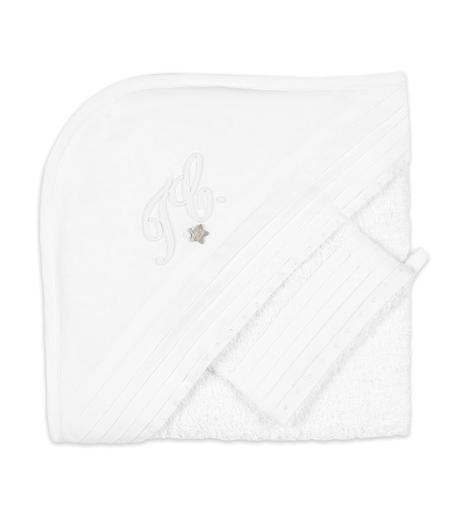 Tartine et Chocolat Tartine et Chocolat - Monogramme Bath cape 80 x 80 cm - White