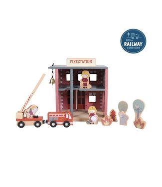 Little Dutch Toys Little Dutch Toys - Treinbaan uitbreiding - Brandweerkazerne FSC