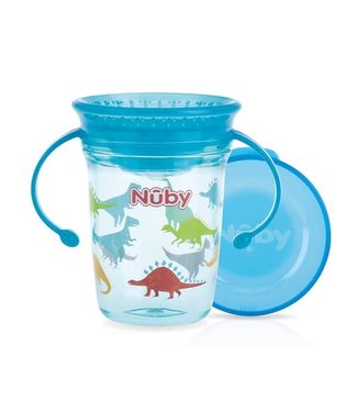 Nuby Nuby - 360° Wonder Cup met handvaten uit Tritan™ - Aqua - 240ml - 6m+
