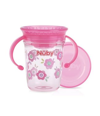 Nuby Nuby - 360° Wonder Cup met handvaten uit Tritan™ - Roze - 240ml - 6m+