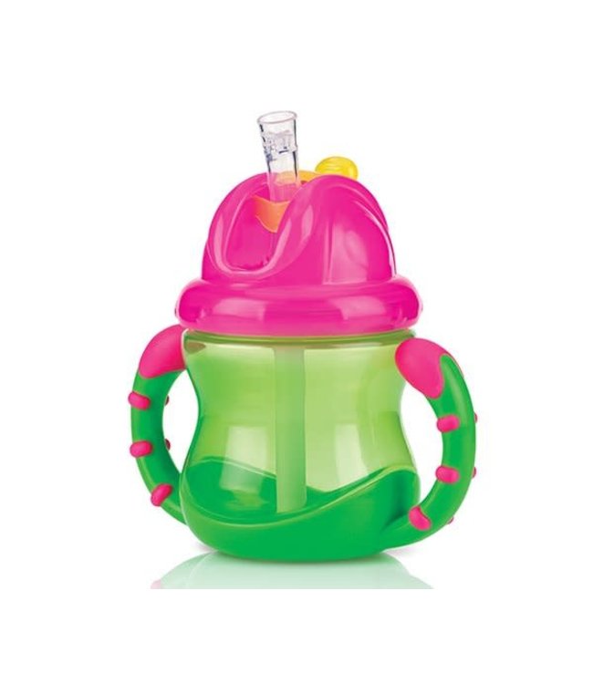 Nuby Nuby - Flip-It antilekbeker met handvaten - Groen - 240ml - 12m+