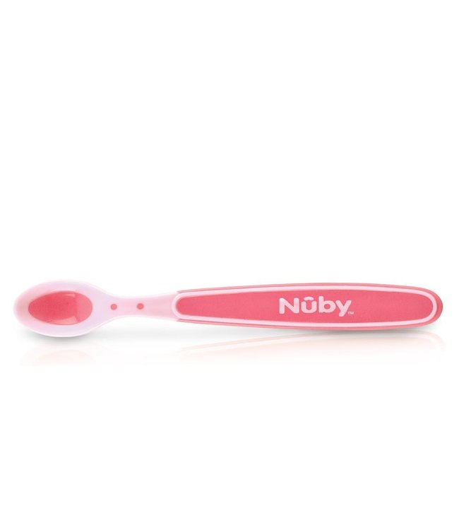 Nuby Nuby - Gepatenteerde warmtegevoelige lepels met zachte rand - Roze - 3st - 3m+