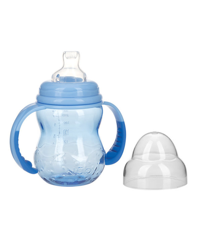Nuby Nuby - Trainingsfles met brede nek, antikoliek drinktuit en afneembare handvaten uit Tritan™ - Vari-Flo - 240ml - 6m+