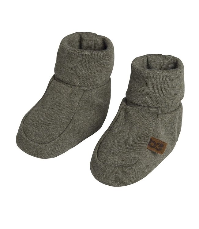 Baby's Only Baby's Only - Slofjes Melange khaki - 3-6 mnd