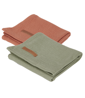 Little Dutch Little Dutch - Swaddle doeken 70 x 70 Pure Olive/rust