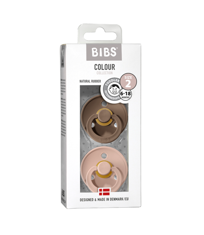 Bibs Bibs - Fopspeen Natuurrubber - Blister Dark Oak / Blush - T1