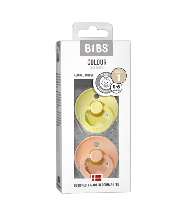 Bibs Bibs - Fopspeen Natuurrubber - Blister Peach Sunset / Sunshine - T1