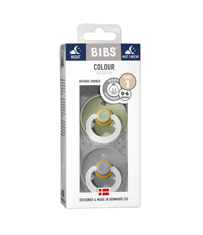 Bibs Bibs - Fopspeen Natuurrubber - Blister Sage / Cloud Night - T1