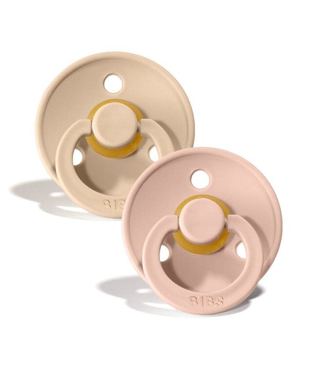 Bibs Bibs - Fopspeen Natuurrubber - Blister Vanilla / Blush - T1