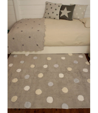 Lorena Canals Lorena Canals - Tricolor Polka Dots Grey - Blue 120 x 160