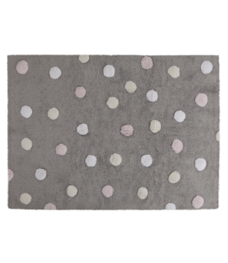 Lorena Canals Lorena Canals - Tricolor Polka Dots Grey - Pink 120 x 160