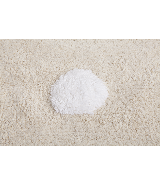 Lorena Canals Lorena Canals - Polka Dots Beige - White 120 x 160