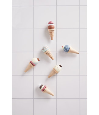 Kids Concept Kids Concept - Rek voor ijsjes + 6 ijsjes