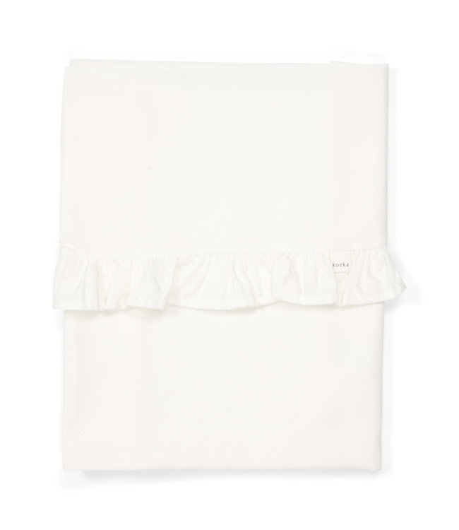 Koeka Koeka - Bassinet sheet Ruffle - warm white
