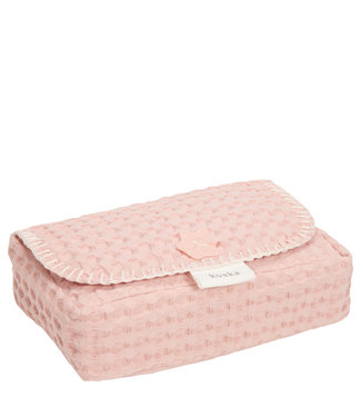 Koeka Koeka - Hoes voor babydoekjes wafel Antwerp - shadow pink 12x20x6