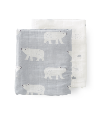 Fresk Fresk - Swaddle set 2 st. 70x60 cm Polar bear