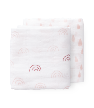 Fresk Fresk - Swaddle set 2 st. 70x60 cm Rainbow chintz rose