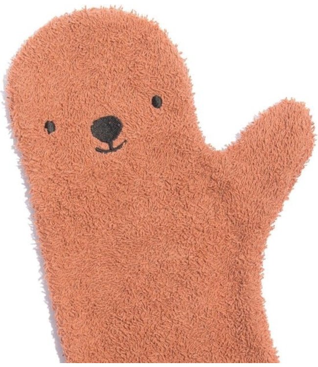 Baby Shower Glove Baby Shower Glove - Washand Beer Roest