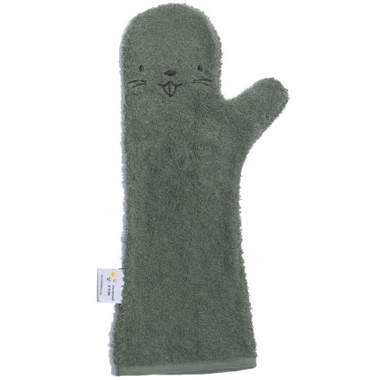 Baby Shower Glove Baby Shower Glove Washand Bever Donkergroen Orsetto
