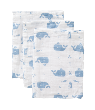 Fresk Fresk - Washandset 3 stuks Whale blue fog