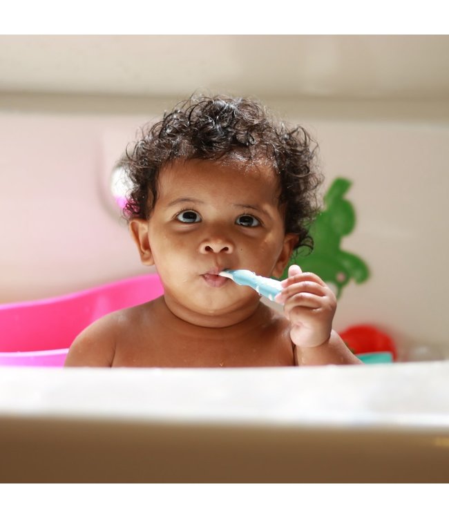 Nuby Nuby - Evolutief tandenborstelset blauw - 3st - 3m+ | 6m+ | 12m+ -