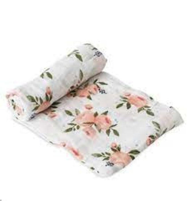 Little Unicorn - Tetra Doek Single - Watercolor Roses - One Size