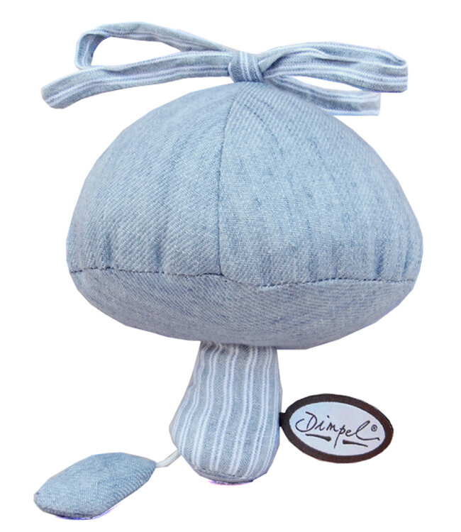 Dimpel Dimpel -  MUSICAL MUSHROOM DENIM LINEN blauw