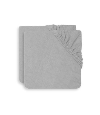 Jollein Jollein - Aankleedkussenhoes Badstof 50x70cm - Soft Grey - 2 Stuks