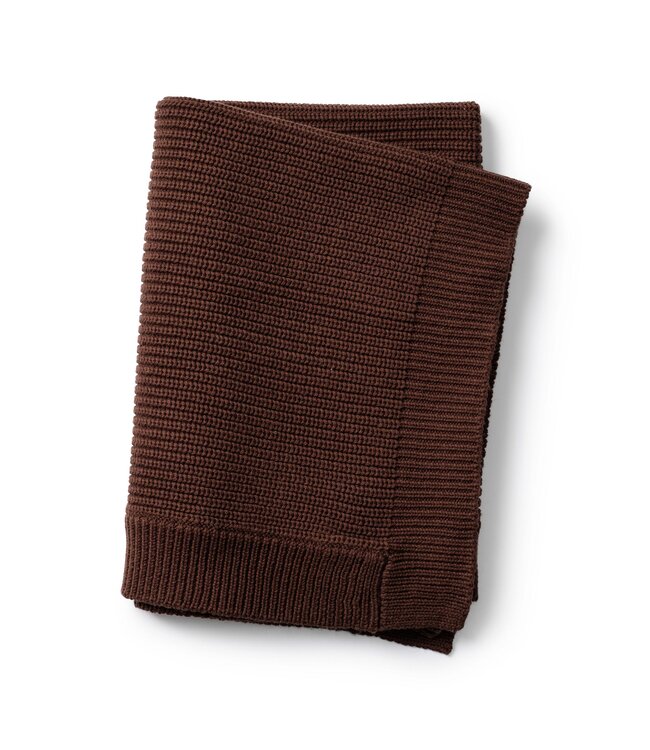 Elodie Elodie - Gebreid deken wol Chocolate