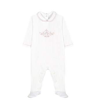 Tartine et Chocolat Tartine et Chocolat - Feuilles de lin Sleepsuit 1A - White