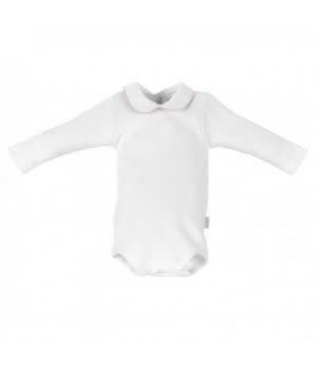 Cambrass Cambrass - Romper Wit Afgewerkt Met Roze