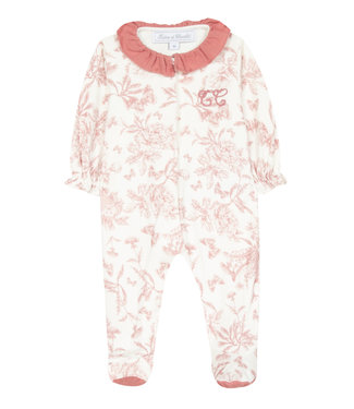 Tartine et Chocolat Tartine et Chocolat - Toile de Jouy Sleepsuit 18M - Peach