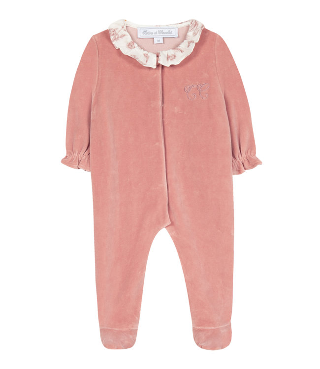 Tartine et Chocolat Tartine et Chocolat - Toile de Jouy Sleepsuit Nai - Peach