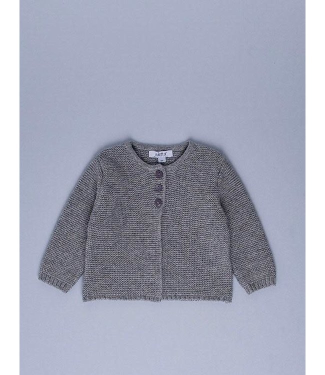 Aletta Aletta - Cardigan Gehaakt - Grijs Met Blinkende Draad