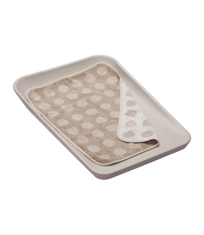 Leander Leander - Topper for changing mat, Dots, Organic Cotton, Cappuccino