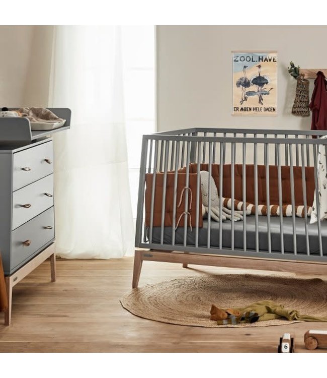 Leander Leander - Luna™ baby cot, 140x70 cm, Grey