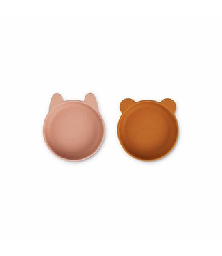 Liewood Liewood - Vanessa silicone bowls - 2pack - dark rose/mustard mix