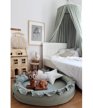 Cotton & Sweets Cotton & Sweet - Junior Nest With Ruffles - Desert green
