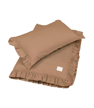 Cotton & Sweets Cotton & Sweets - Bed linen SG non filled JUNIOR with ruffles Chocolate