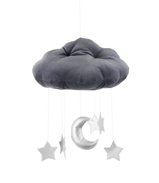 Cotton & Sweets Cotton & Sweets - Cloud mobile Graphit, silver stars