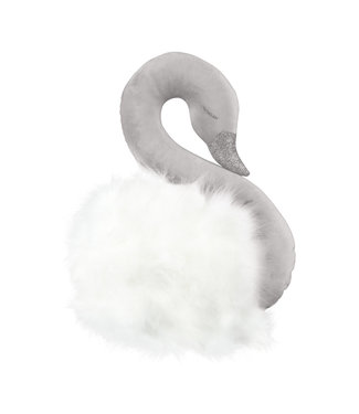 Cotton & Sweets Cotton & Sweets - Wall Swan Decoration Grey with white fur