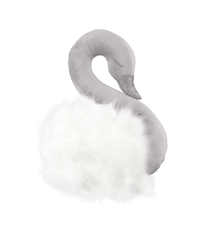 Cotton & Sweets Cotton & Sweets - Wall Swan Decoration Grey with white fur