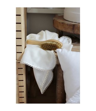 Cotton & Sweets Cotton & Sweets - Bamboo diaper with lace Vanilla 43 x 43 cm