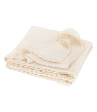 Cotton & Sweets Cotton & Sweets - Baby bamboo swaddle with lace Vanilla 80 x 100 cm