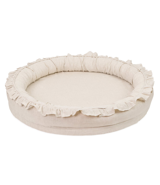 Cotton & Sweets Cotton & Sweet - Linen Junior nest with ruffles - Natural