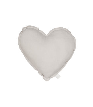 Cotton & Sweets Cotton & Sweets - Heart pillow Pure Nature Light grey