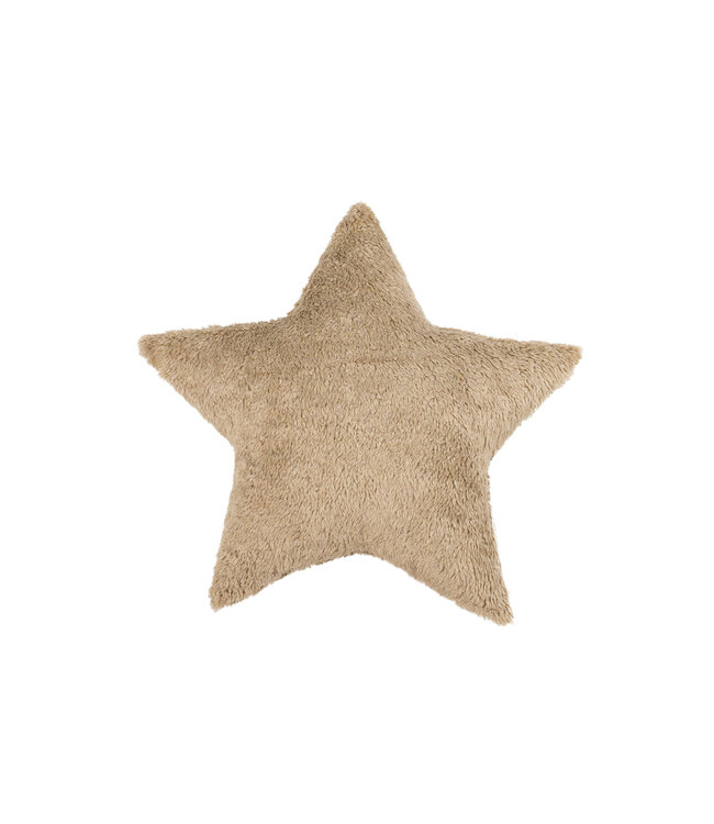 Cotton & Sweets Cotton & Sweets - Boho Sheepskin star pillow - Chocolate